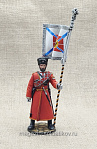 Казак Конвоя Его Императорского Величества с полковым штандартом 1905-17 гг. в росписи - фото