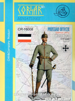 Сборная фигура из смолы CR 16008 Прусский офицер IМВ, 1/16 Corsar Rex