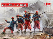 Сборные фигуры из пластика Французские зуавы 1914 г. (1/35) ICM - фото