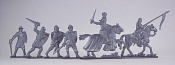 Солдатики из пластика Барон Хлодомир и его люди 54 мм ( 4+2 шт, серебристый цвет), Воины и битвы - фото