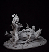 Сборная миниатюра из смолы Hoka Hey, 75 мм, TRILOKA MINIATURES - фото