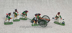 Солдатики из пластика в росписи Русская артиллерия 1812 - набор 7 шт., Звезда (Q566-037) (Q566-037)