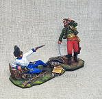 Миниатюра из олова Гибель генерала Ласссаля, 1809 г., 54 мм, Студия Большой полк - фото