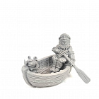 Фигурки из смолы Пираты №3, набор с лодкой, 50 мм, Баталия миниатюра