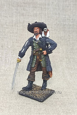 Миниатюра из олова Пират с обезьяной, 54 мм, Студия Большой полк - фото