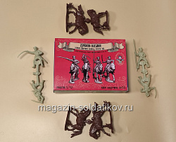 Солдатики из пластика Набор солдатиков №33 «Донские казаки», WWI 1914-18 гг. (фисташков.-кор) 1/32 Инженеръ Басевичъ