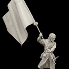 Сборная миниатюра из смолы Strelets with a flag, 16-17 th, 54 mm Medieval Forge Miniatures