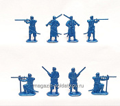 Солдатик из пластика Усиление. Выбранецкая пехота (8 фигурок, голубой металлик) 1:32, Уфимский солдатик - фото