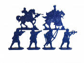 Солдатики из пластика Барон Аделин 54 мм (6 шт.,синий) Воины и битвы - фото