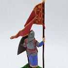 Русский дружинник со стягом, XIII в., XIII век, 54 мм, Soldanir (QF0425) (QF0425)