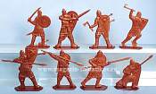 Солдатики из пластика Русская пешая дружина, 54 мм (8 шт,медный), Воины и битвы - фото