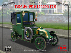Сборная модель из пластика Лондонское такси модели AG 1910 г. 1:24, ICM