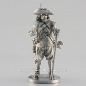 Сборная миниатюра из металла Мушкетёр, стоящий, Тридцатилетняя ввойна 28 мм, Аванпост - фото