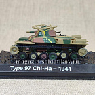 Масштабная модель в сборе и окраске Средний танк Type 97 Chi-Ha, 1:72, Боевые машины мира