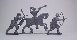 Солдатики из пластика Вильгельм Завоеватель, дополнительный набор (3 шт, серебристый) 52 мм, Солдатики ЛАД