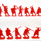 Солдатики из пластика Тевтобург: Римские легионеры (12 шт, красный) 52 мм, Солдатики ЛАД