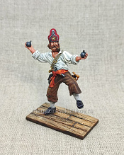 Миниатюра из олова Пират-бомбардир, 54 мм - фото