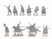 Солдатики из пластика Римский легион. Командная группа, 54 мм (10 шт, серебристый, пластик, б/к) Воины и битвы - фото