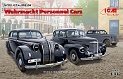 Сборная модель из пластика Легковые автомобили Вермахта (Kadett K38 Saloon, Kapitan Saloon, Admiral Saloon) (1/35) ICM - фото
