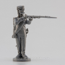 Сборная миниатюра из смолы Мушкетер, стрелок 1-й линии 28 мм, Аванпост