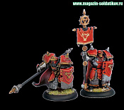 Сборная миниатюра из металла и смоллы PIP 33027 Khador Iron Fang Unit Attachment BLI Warmachine - фото