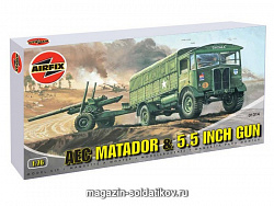 Сборная модель из пластика А Грузовик MATADOR с 55мм пушкой (1/76) Airfix (1314) (1314)