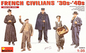 Сборные фигуры из пластика Французские гражданские 30x-40x годов, MiniArt (1/35) - фото