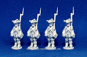 Сборные фигуры из смолы Семилетняя война, мушкетеры (набор 4 шт, смола) 28 мм STP-miniatures - фото