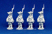 Сборные фигуры из смолы Семилетняя война, мушкетеры (набор 4 шт, смола) 28 мм STP-miniatures - фото