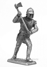 Миниатюра из олова 489 РТ Сапер инженерного корпуса армии Наполеона в траншейном снаряжении 1812 г, 54 мм, Ратник - фото