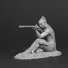 Сборная миниатюра из смолы Воин-ирокез 75 мм, Altores Studio