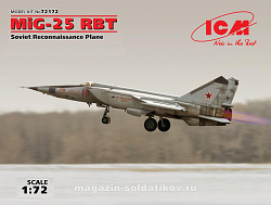 Сборная модель из пластика МиГ-25 РБТ Советский самолет - разведчик (1/72) ICM