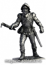 Миниатюра из олова 246. Артиллерист с пальником. Западная Европа, XV в. EK Castings - фото