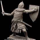 Сборная миниатюра из смолы Russian Warrior,13th c. 75 mm (1:24) Medieval Forge Miniatures