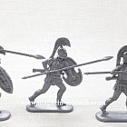 Солдатики из пластика Воины древней Эллады, набор №1 (8 шт, серебряный) 52 мм, Солдатики ЛАД