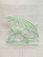Солдатики из пластика Дракон большой (смола, светло-зеленый, 54 мм) Воины и битвы - фото