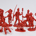 Солдатики из пластика Mexicans 2nd series 12 figures in 9 poses (red), 1:32 ClassicToySoldiers