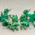 Солдатики из пластика German Paratrooper Crew & LG-43gun(tropical uniform ) WWII, 1/32, Mars (32038) (32038)