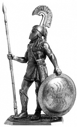 Миниатюра из металла 208. Спартанский гоплит, 480 г. до н.э. EK Castings