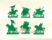 Солдатики из пластика Русские конные витязи (6 шт, зеленый) Воины и битвы - фото