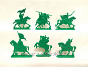 Солдатики из пластика Русские конные витязи (6 шт, зеленый) Воины и битвы - фото