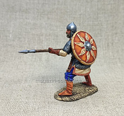 Миниатюра из олова Русский ратник с копьем, 54 мм, Большой полк - фото