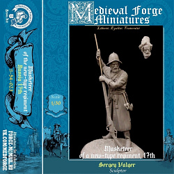 Musketeer of a new-type regiment 17 th, 54 mm Medieval Forge Miniatures (B-54-023) (B-54-023)