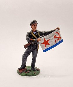 Старшина 1-й статьи с флагом ВМФ, 1941-43 гг, СССР, 54 мм, Студия Большой полк (БП0543.14.01.54) (БП0543.14.01.54)