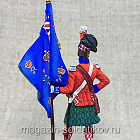 Миниатюра из олова Шотландский офицер со знаменем, 1815 г., 54 мм, Студия Большой полк (ИЛ2745.12.04.54) (ИЛ2745.12.04.54)