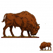 Волшебная фанера Зубры,телята, Зубр 1, Воины и битвы - фото