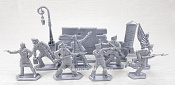 Солдатики из пластика Матросы, 54 мм ( 9+3 шт, цвет-серебряный, в кор), Воины и битвы - фото