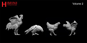 Сборная миниатюра из смолы Набор животных, часть 2, 75 мм, HIMINI - фото