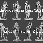 Сборная миниатюра из смолы Миры Фэнтези: Эльфийская воительница, 54 мм, Chronos miniatures
