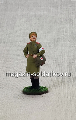 Девушка-санинструктор, сержант Красной Армии, 1943-45 гг., 54 мм (QF0067) (QF0067)